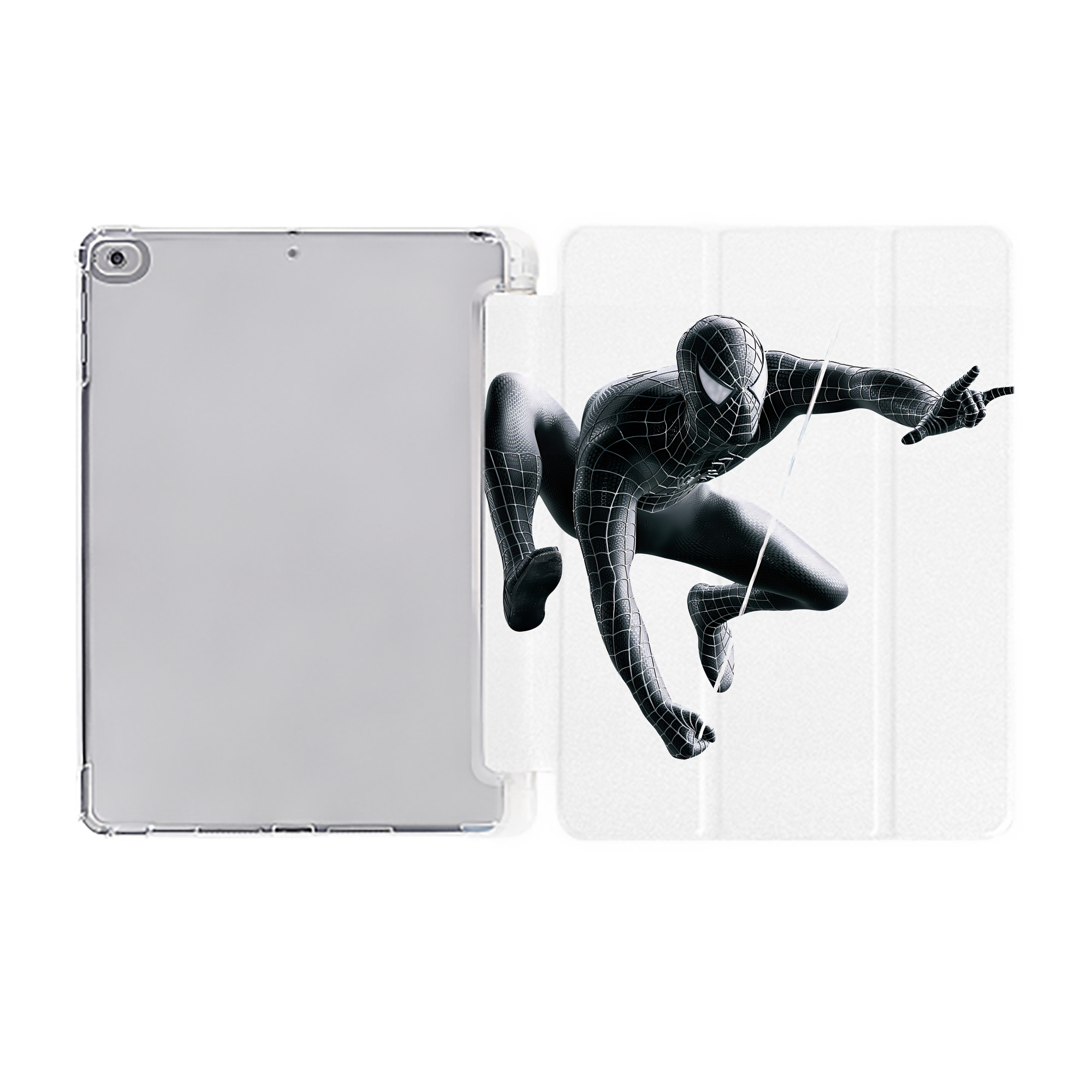 （画像用） Spider Man スパイダーマン IPad ケース ペン収納付き 三つ折りスタンド PUレザー×シリコン 対応機種9.5/10.5/10.9インチ